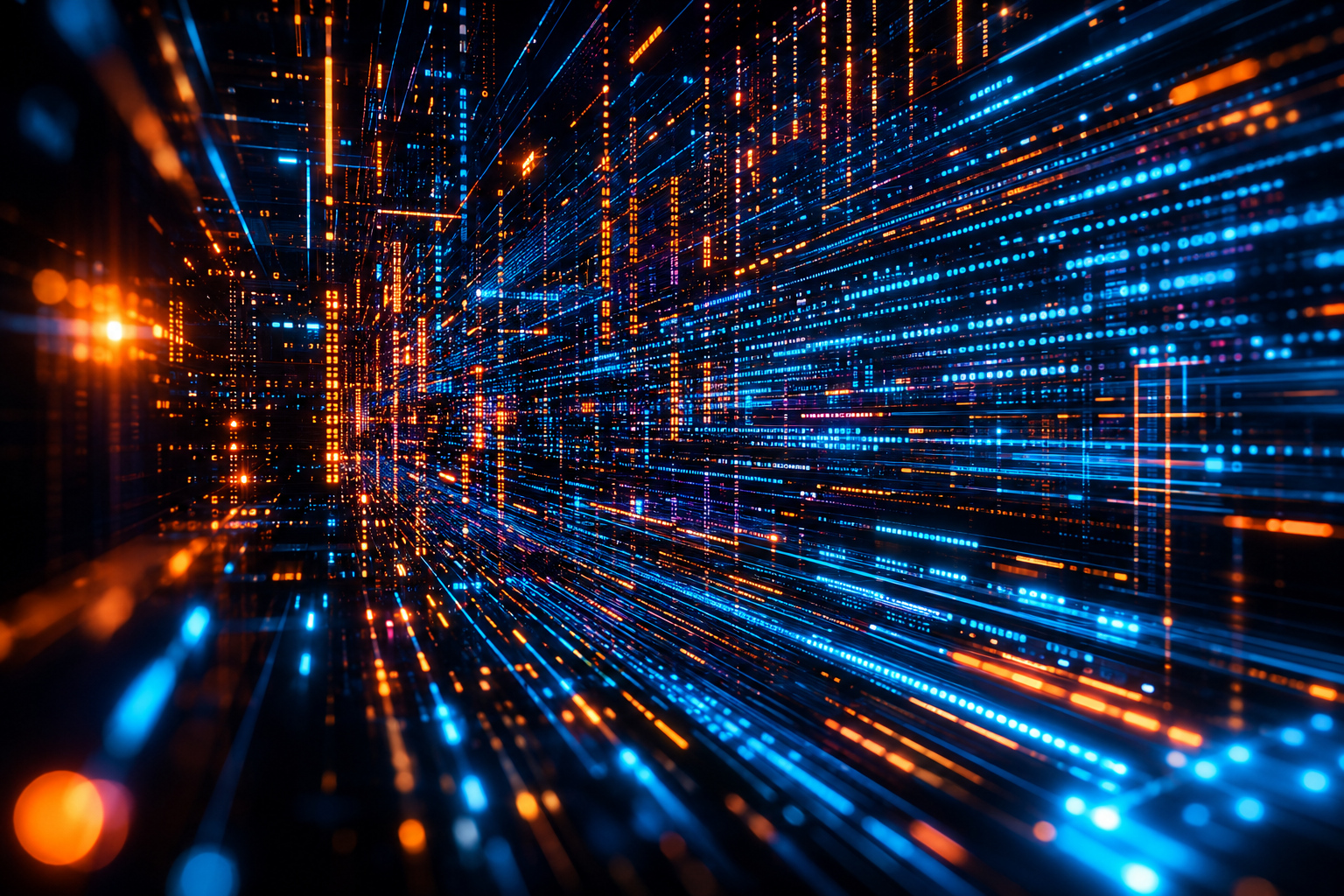 Fast-moving blue and orange data lines representing lead response speed