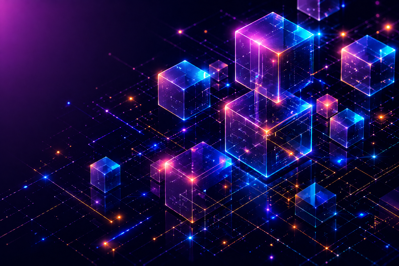 A connected network of data blocks representing an internal knowledge base