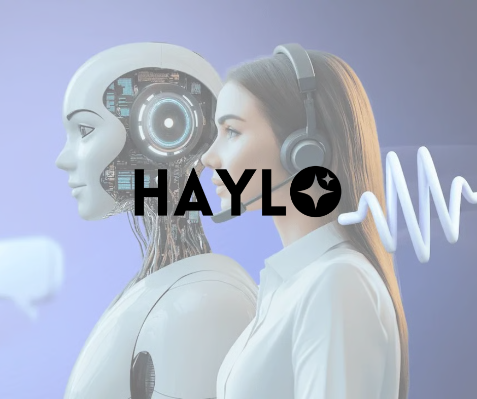 Haylo AI project image with an AI assistant and support agent